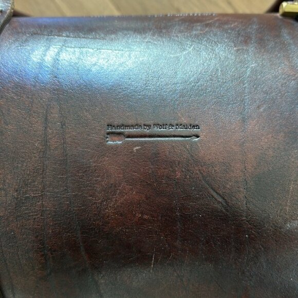 Rare Wolf and Maiden handcrafted artisan leather weekender duffle bag luggage - Picture 12 of 16